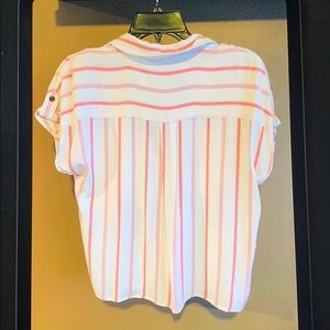 Striped short sleeve button up